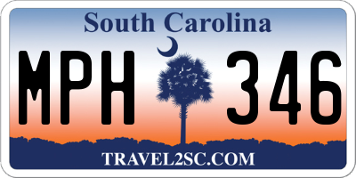 SC license plate MPH346