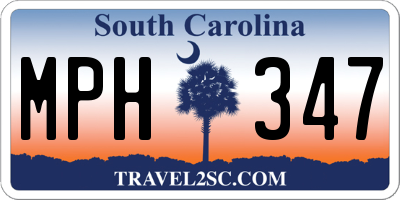 SC license plate MPH347