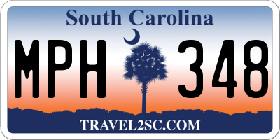 SC license plate MPH348