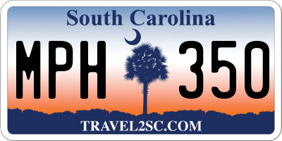SC license plate MPH350