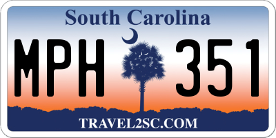 SC license plate MPH351