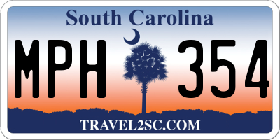 SC license plate MPH354