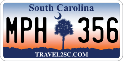 SC license plate MPH356