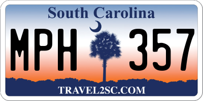 SC license plate MPH357