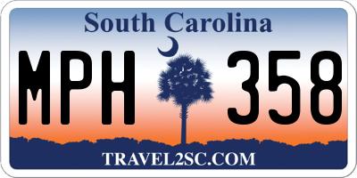 SC license plate MPH358