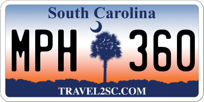 SC license plate MPH360