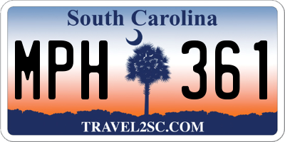 SC license plate MPH361