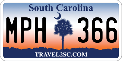 SC license plate MPH366