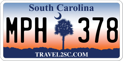 SC license plate MPH378