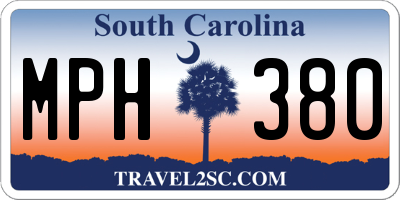 SC license plate MPH380