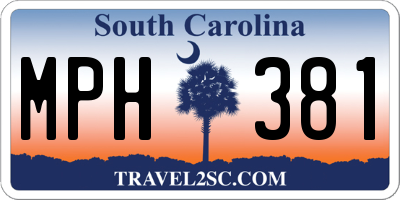 SC license plate MPH381
