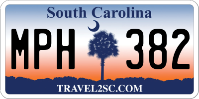 SC license plate MPH382