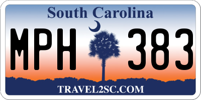 SC license plate MPH383