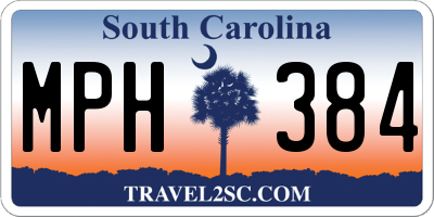 SC license plate MPH384