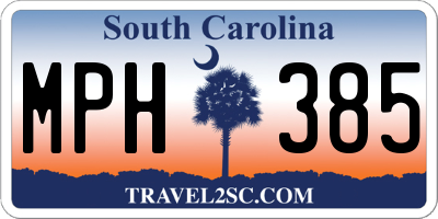 SC license plate MPH385