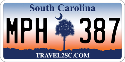 SC license plate MPH387