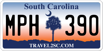 SC license plate MPH390