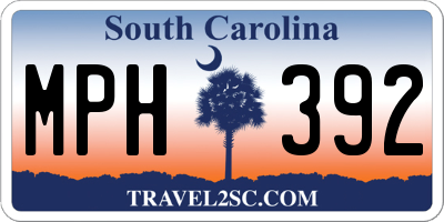 SC license plate MPH392