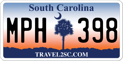 SC license plate MPH398