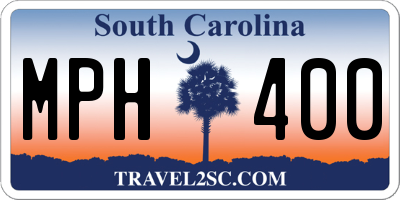 SC license plate MPH400