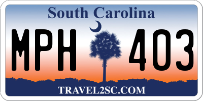 SC license plate MPH403