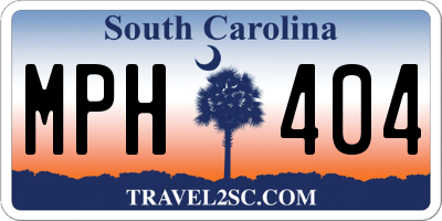 SC license plate MPH404