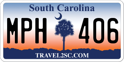 SC license plate MPH406