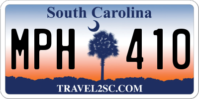 SC license plate MPH410