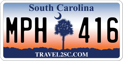 SC license plate MPH416
