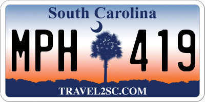 SC license plate MPH419