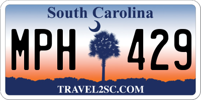 SC license plate MPH429