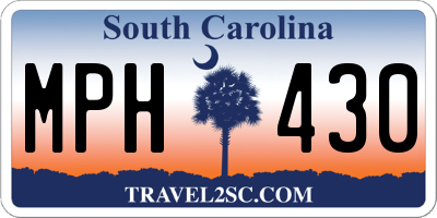 SC license plate MPH430
