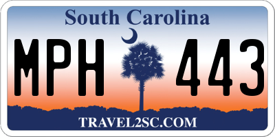 SC license plate MPH443