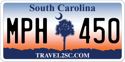 SC license plate MPH450