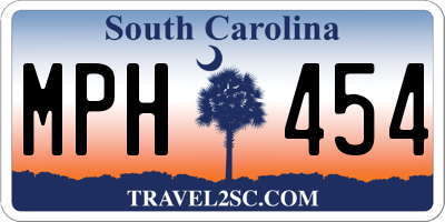 SC license plate MPH454