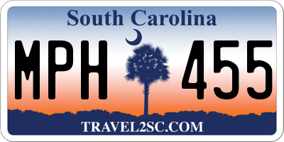 SC license plate MPH455
