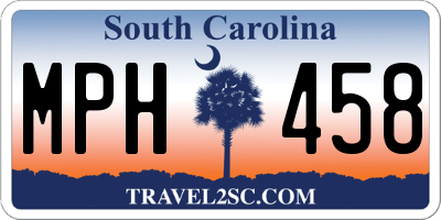 SC license plate MPH458