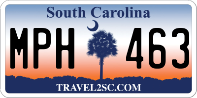 SC license plate MPH463