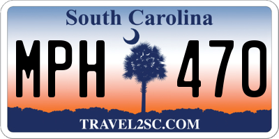 SC license plate MPH470