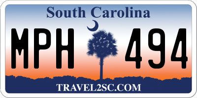SC license plate MPH494