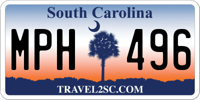 SC license plate MPH496