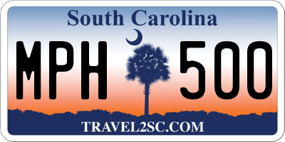 SC license plate MPH500