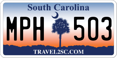 SC license plate MPH503