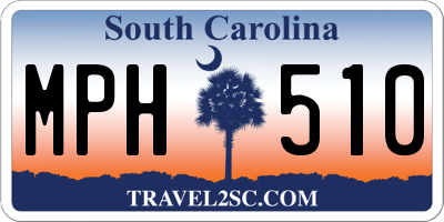 SC license plate MPH510
