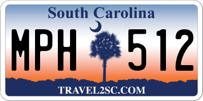 SC license plate MPH512