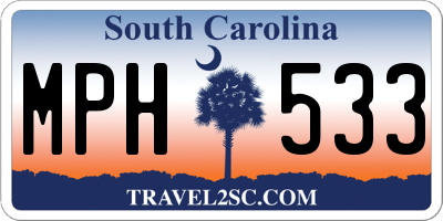 SC license plate MPH533
