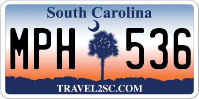 SC license plate MPH536