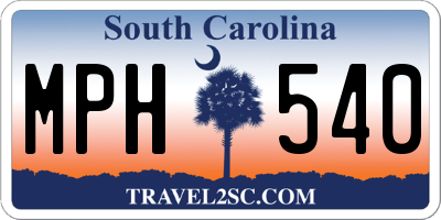 SC license plate MPH540