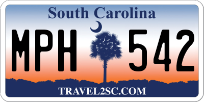 SC license plate MPH542