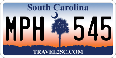 SC license plate MPH545